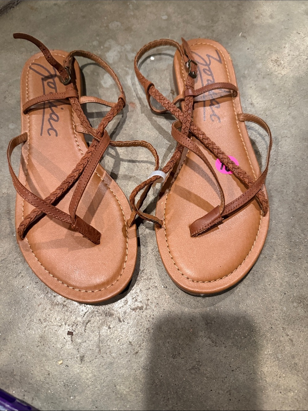 Zodiac Tan Braided Strap Women's Sandals